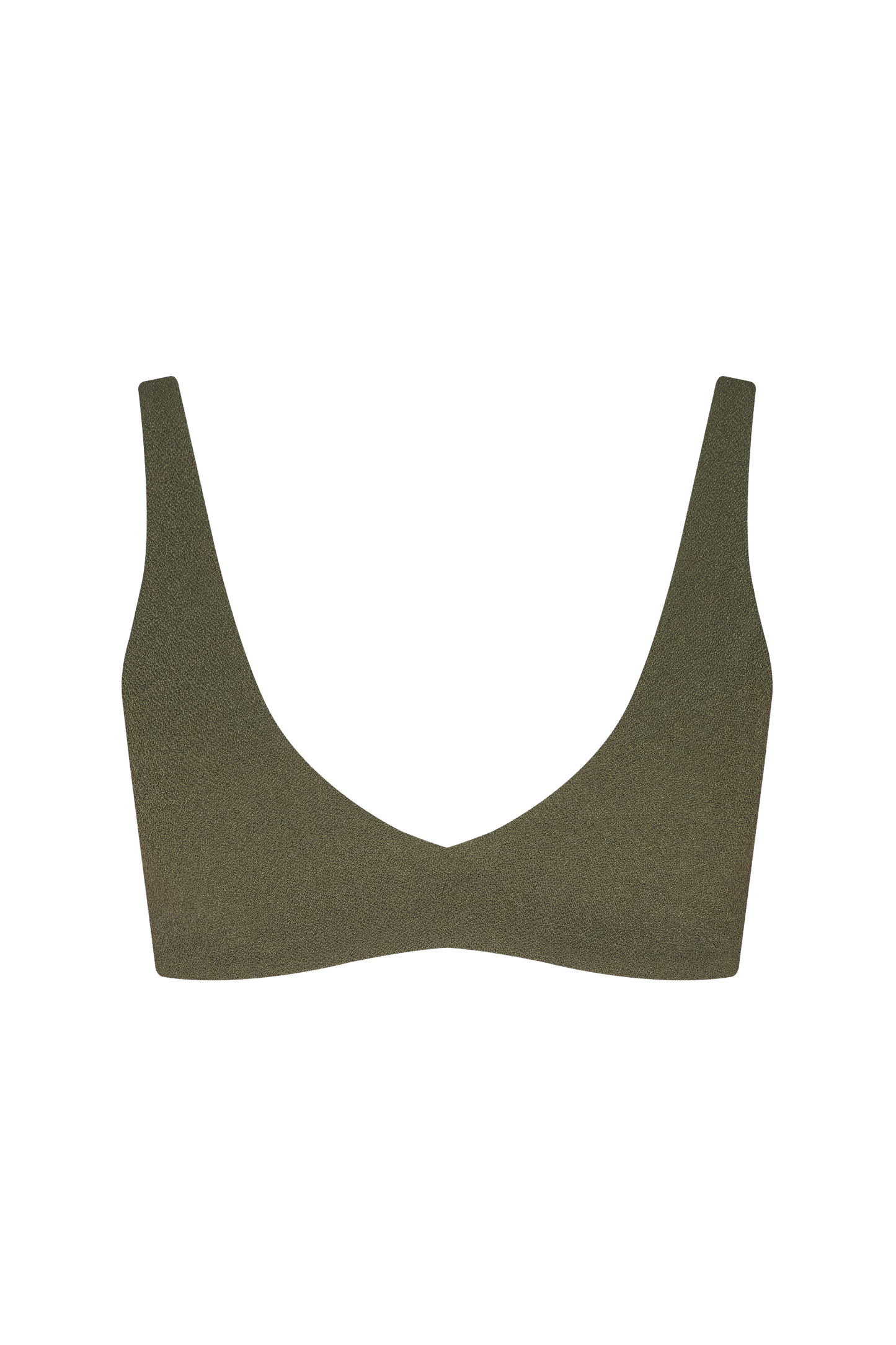 Plunge Bikini Top | Crispy Darkest Olive