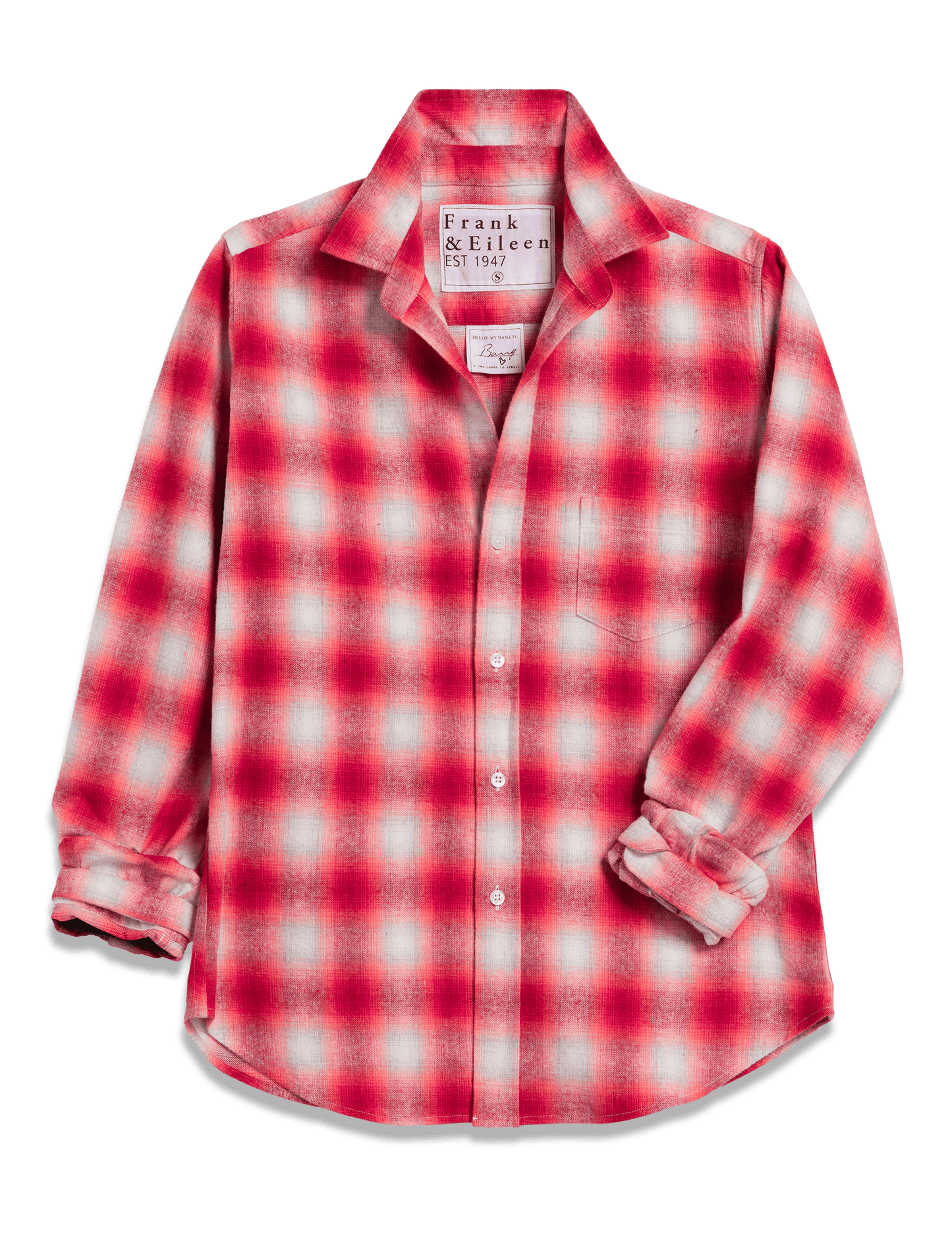 BARRY Dark Pink and White Plaid, Italian Flannel