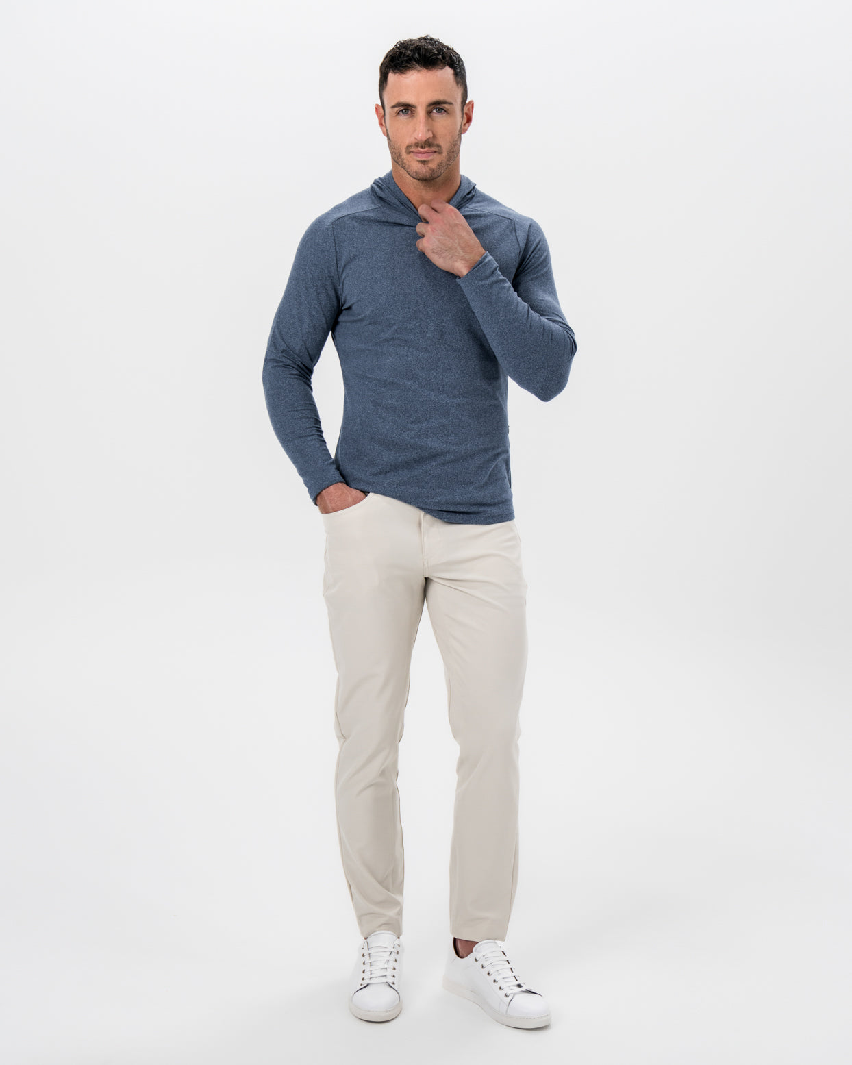 Brushed Hoodie - Heathered Navy
