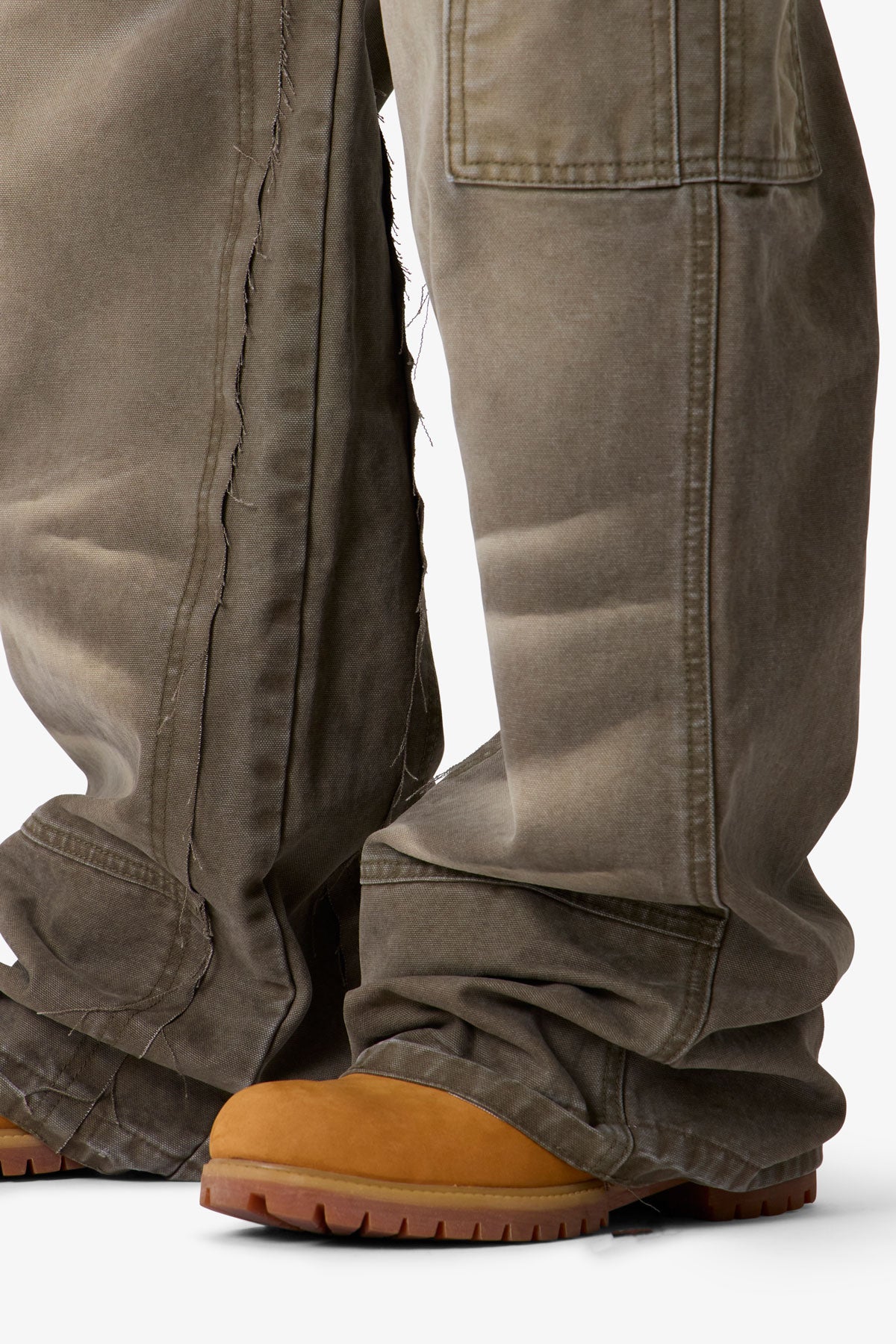 Double Knee Cargo Pants - Olive