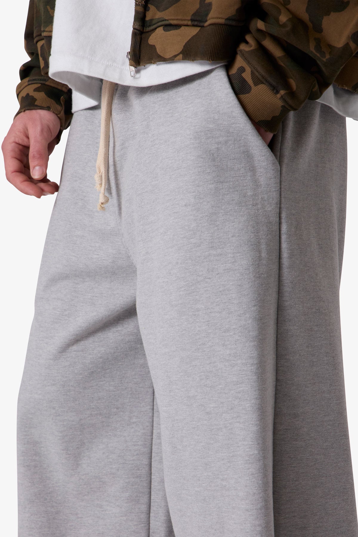 Extra Long Terry Sweatshorts - Heather Grey