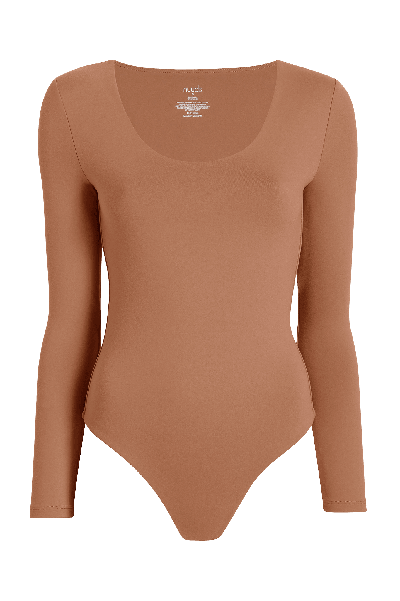 Long Sleeve Scoop Neck Bodysuit | Clay