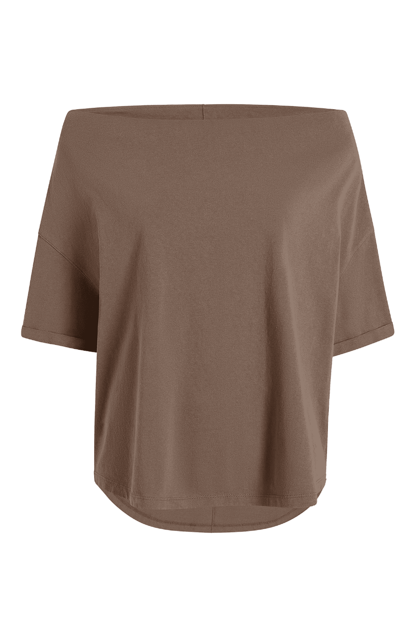Vintage Cotton Off The Shoulder T-Shirt | Mocha