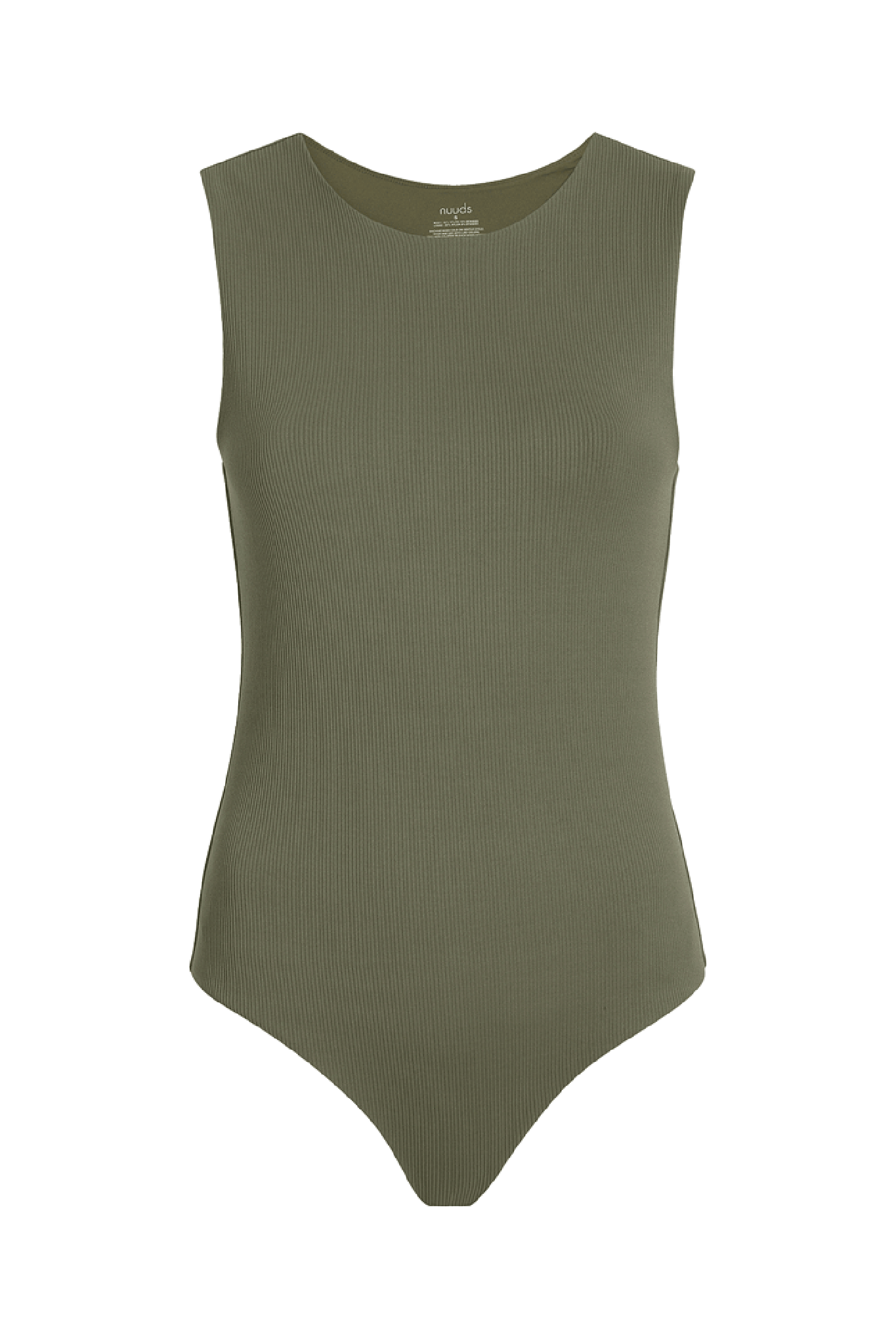 Ribbed Crewneck Tank Bodysuit | Olive