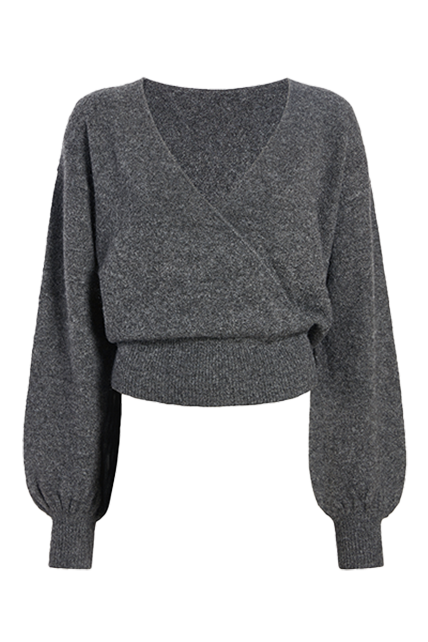 Cozy Knit Wrap Sweater | Charcoal