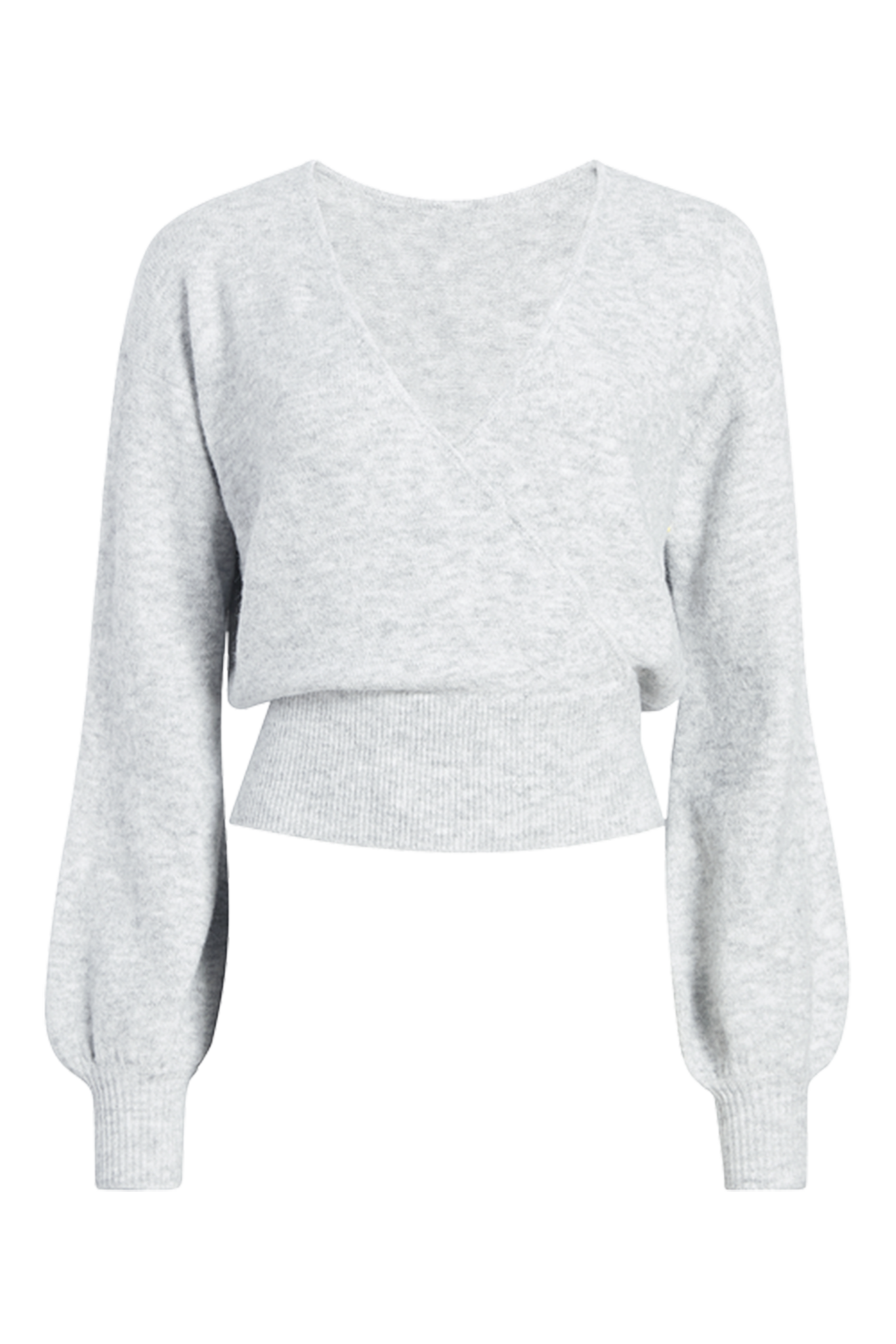 Cozy Knit Wrap Sweater | Heather Grey