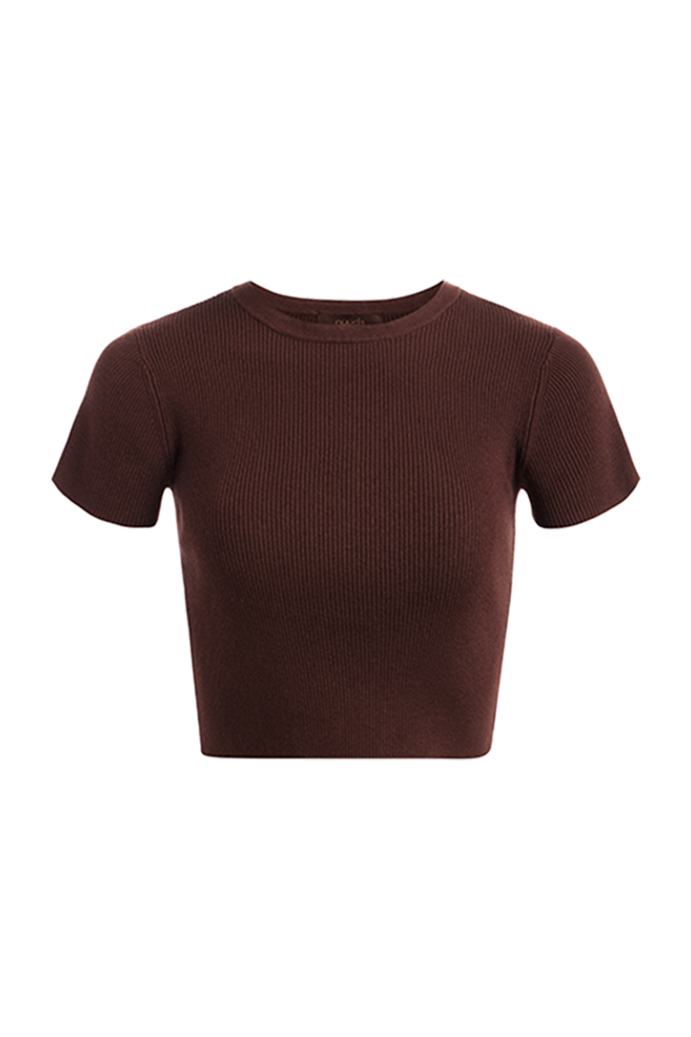 Ribbed Sweater Baby Tee | Coffee