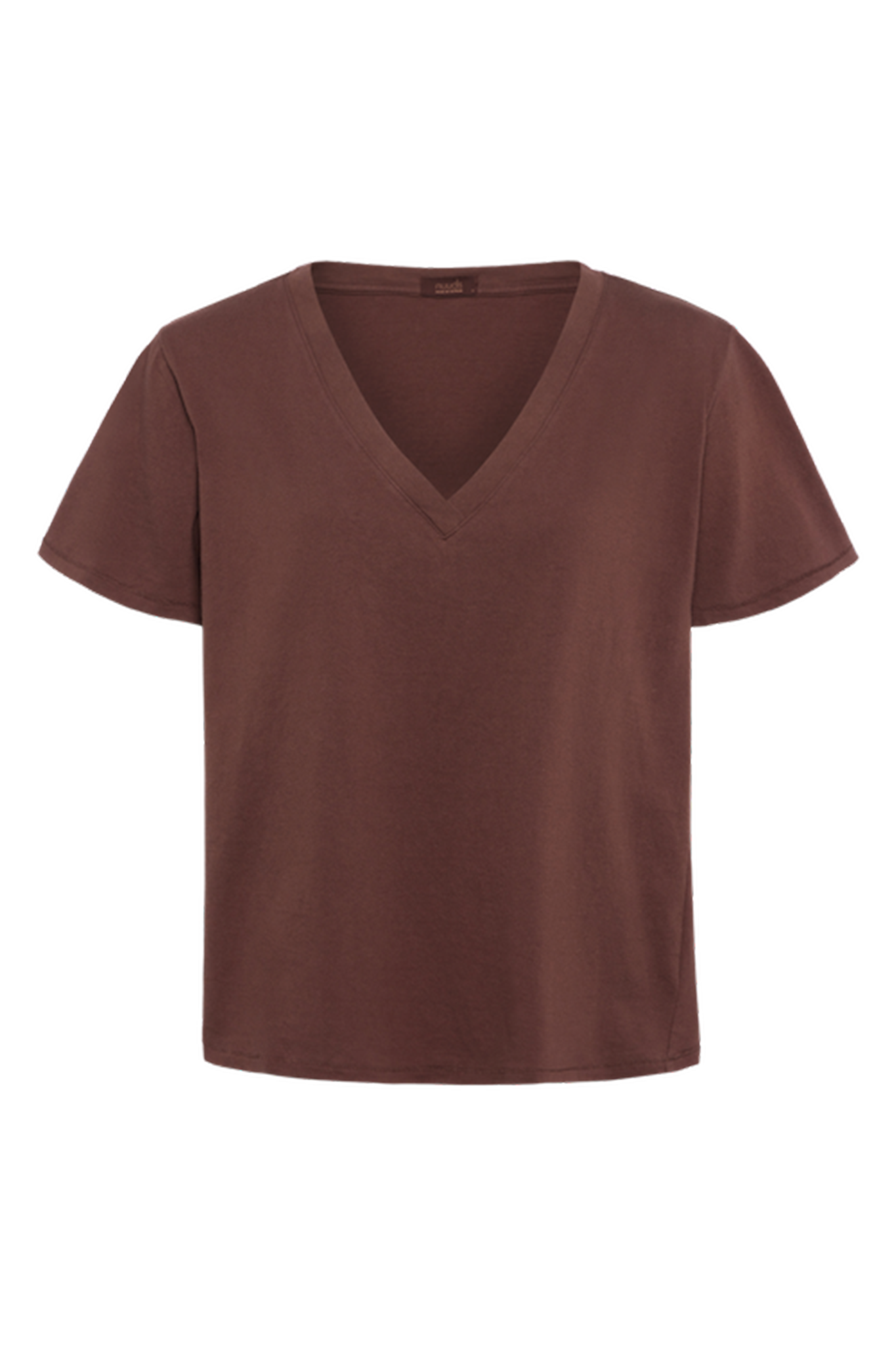 Vintage Cotton V-Neck Everyday T-Shirt | Coffee