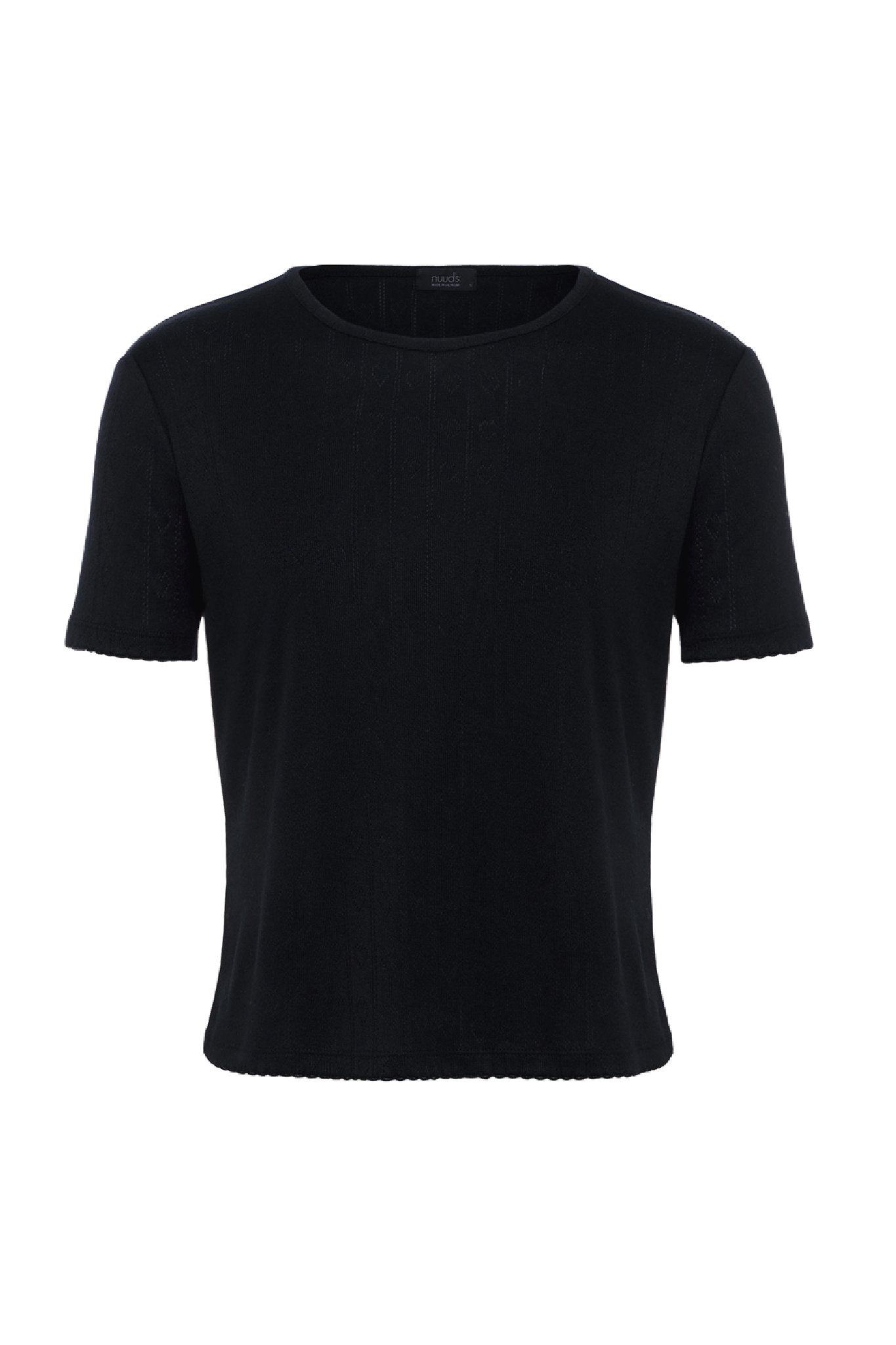 Heart Pointelle Pajama Tee | Black
