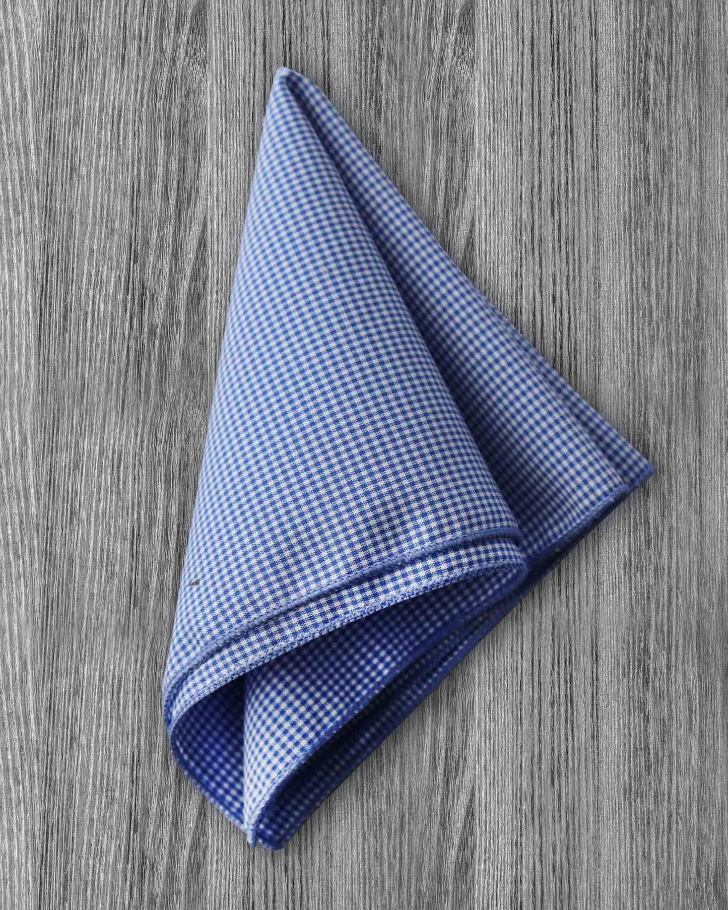 Pocket Square - Blue Microcheck