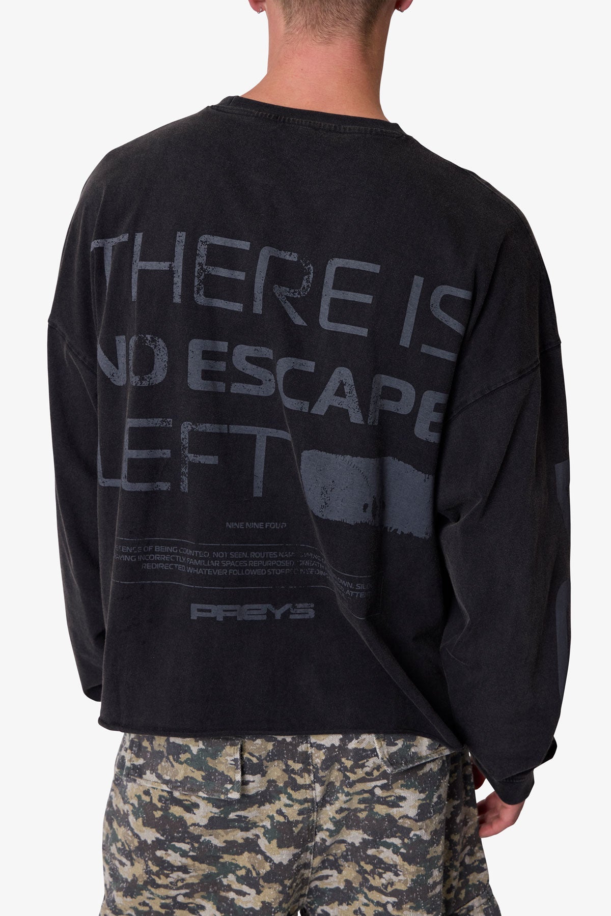 Preys L/S Tee - Washed Black