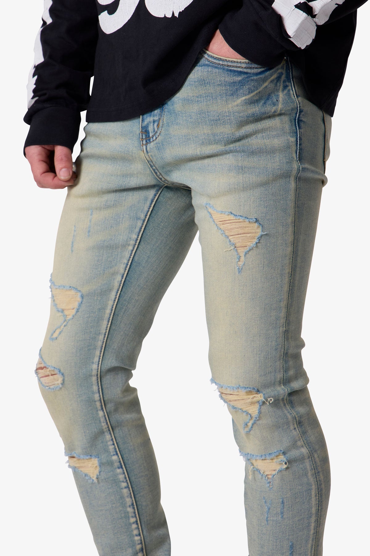 Skinny Distressed Denim - Vintage Blue