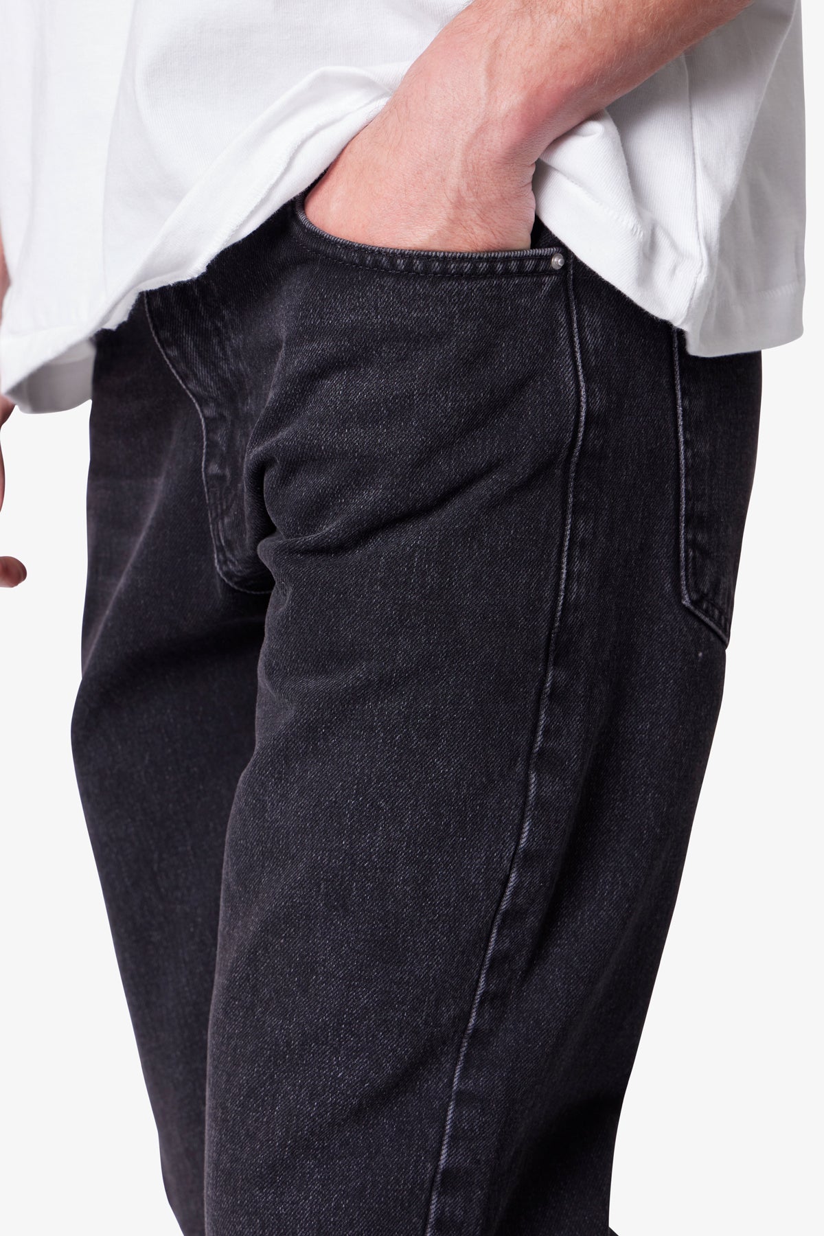 Straight Denim - Stone Wash Black