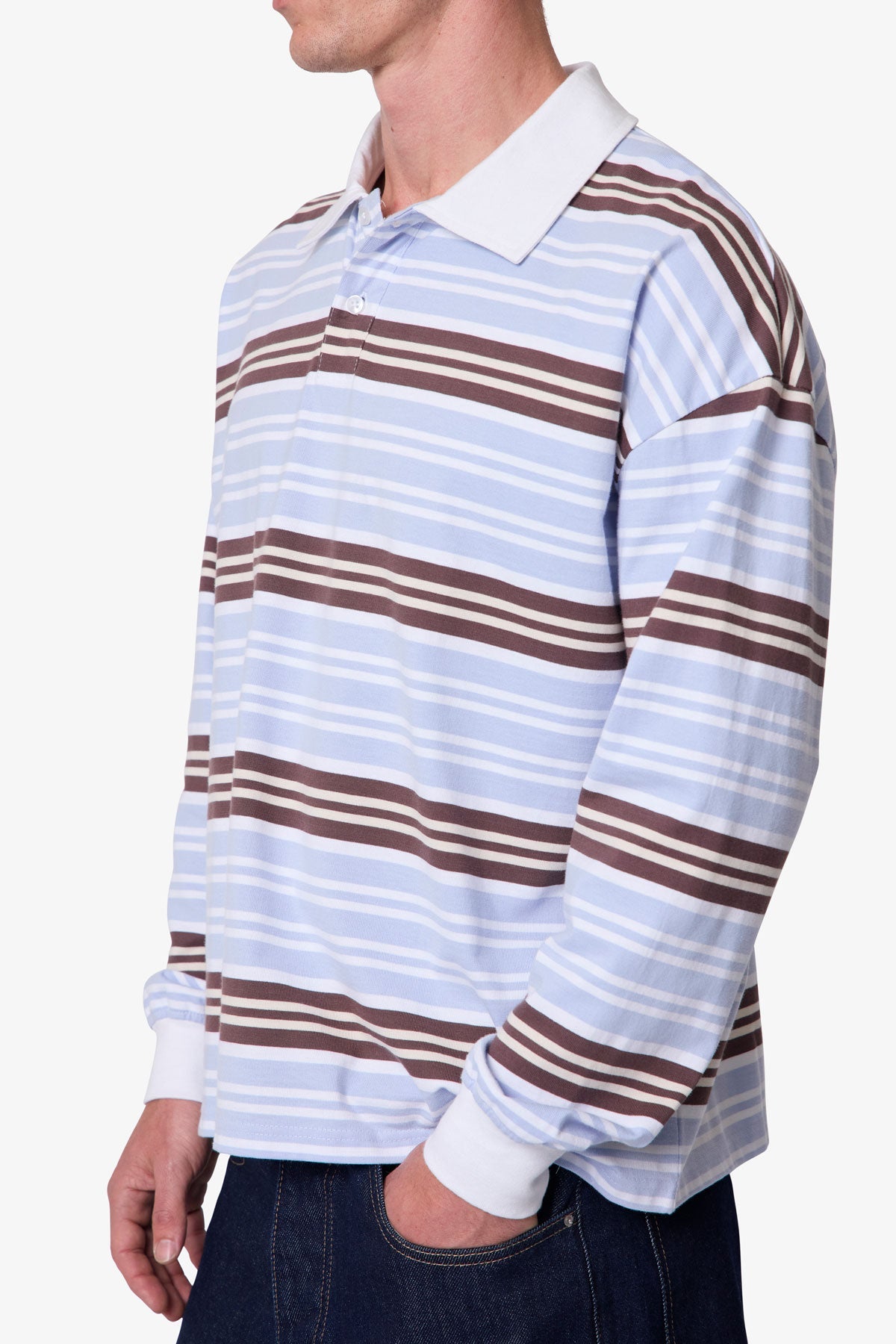 Striped L/s Polo Shirt - Multi