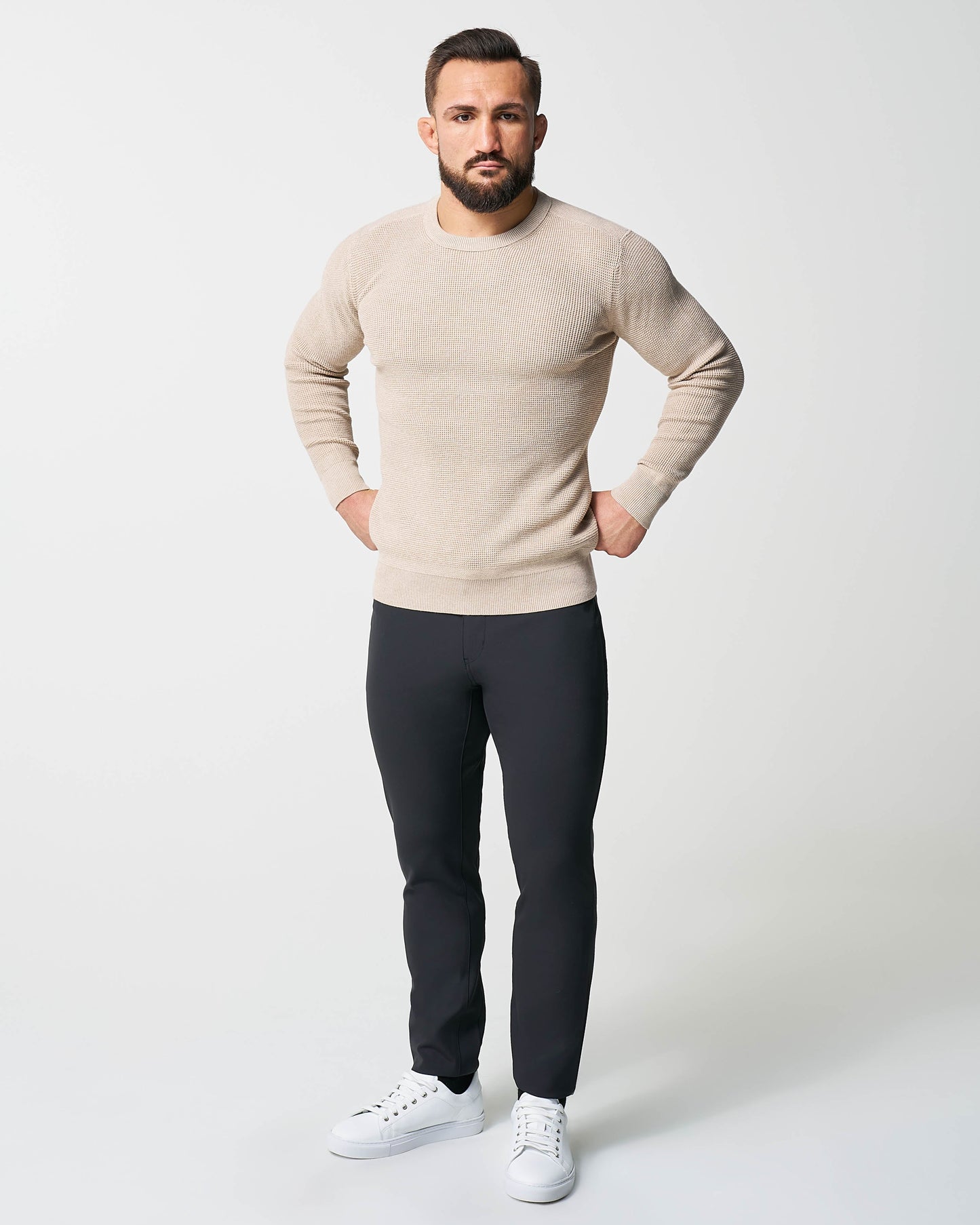 Heavy Knit Crewneck - Tan