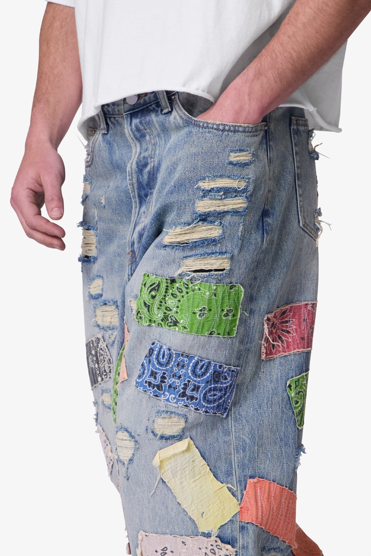 Ultra Baggy Bandana Patch Denim - Blue/Multi