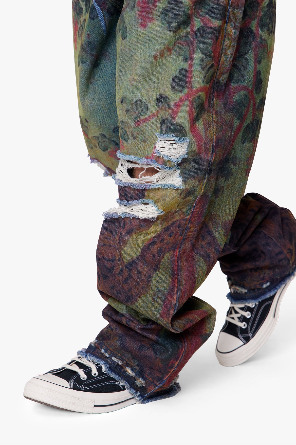 Ultra Baggy Leopard Denim - Multi