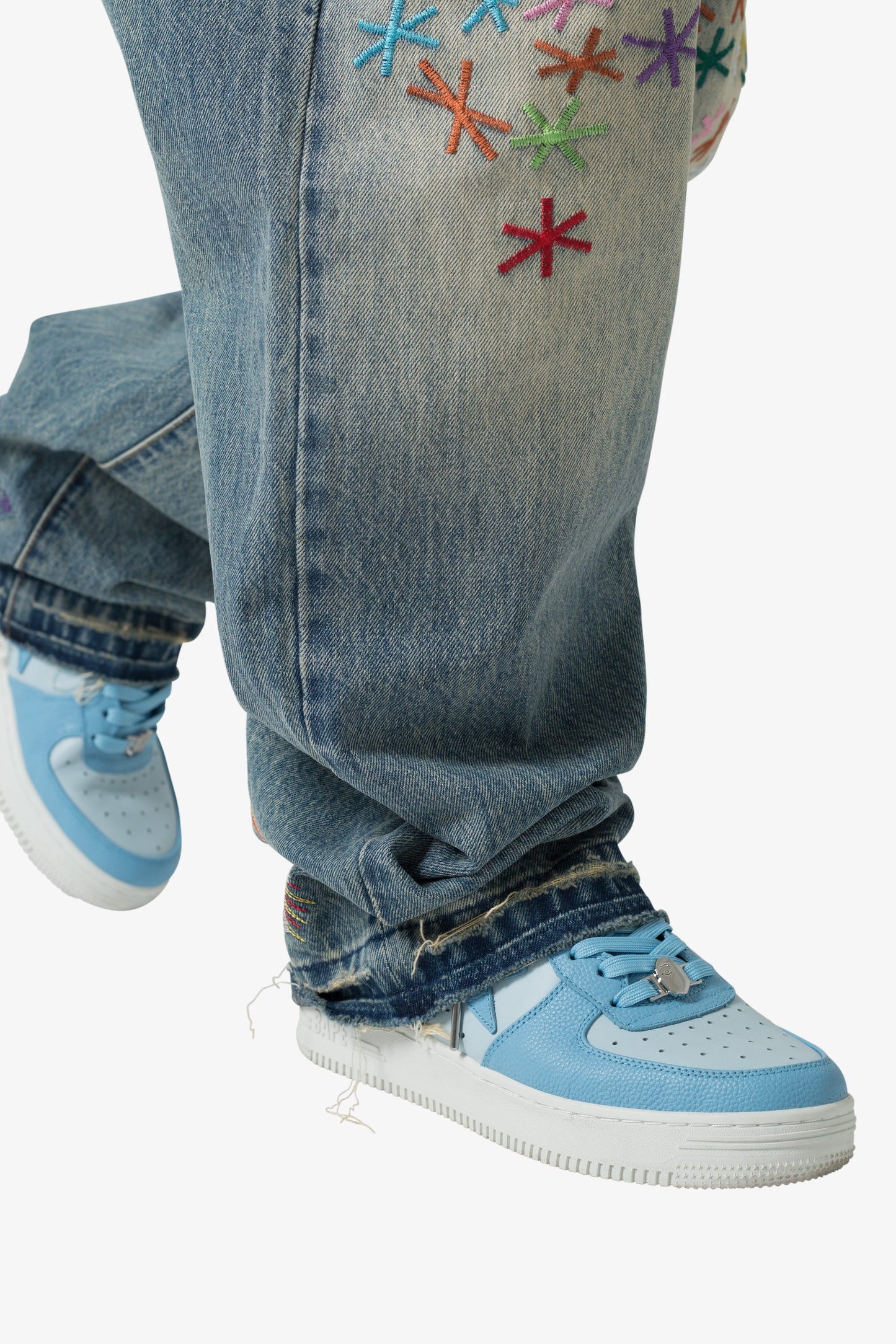 Ultra Baggy Multi Asterisk Denim - Blue/Multi