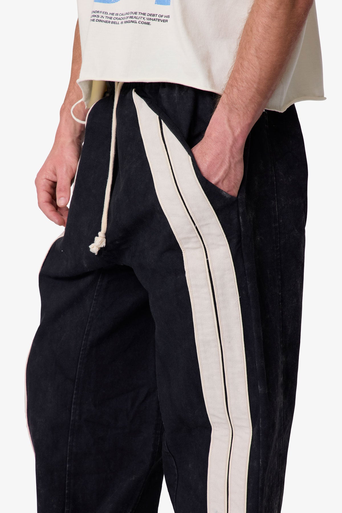 Ultra Baggy Stripe Twill Pants - Black/White