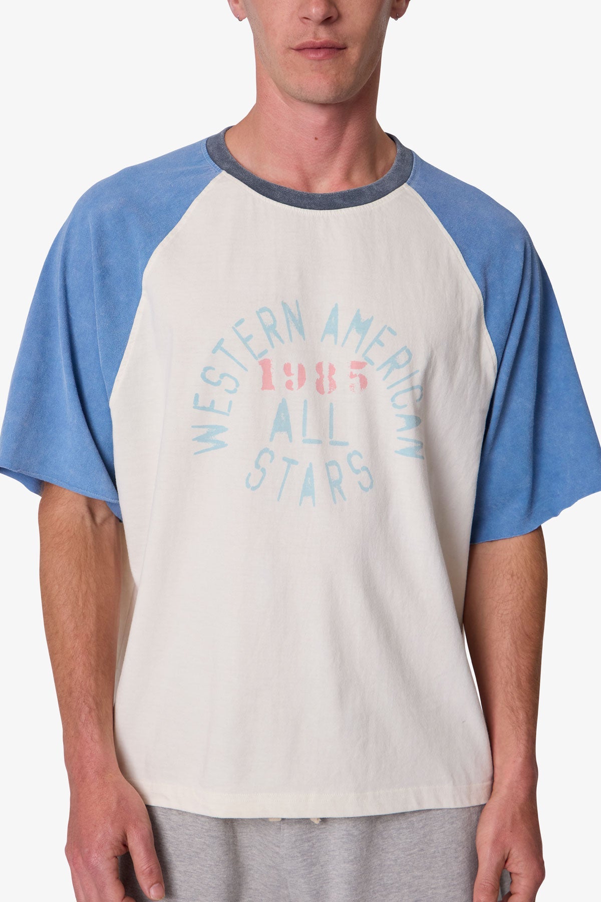 Vintage Baseball 3/4" Sleeve Tee - Off White/Blue