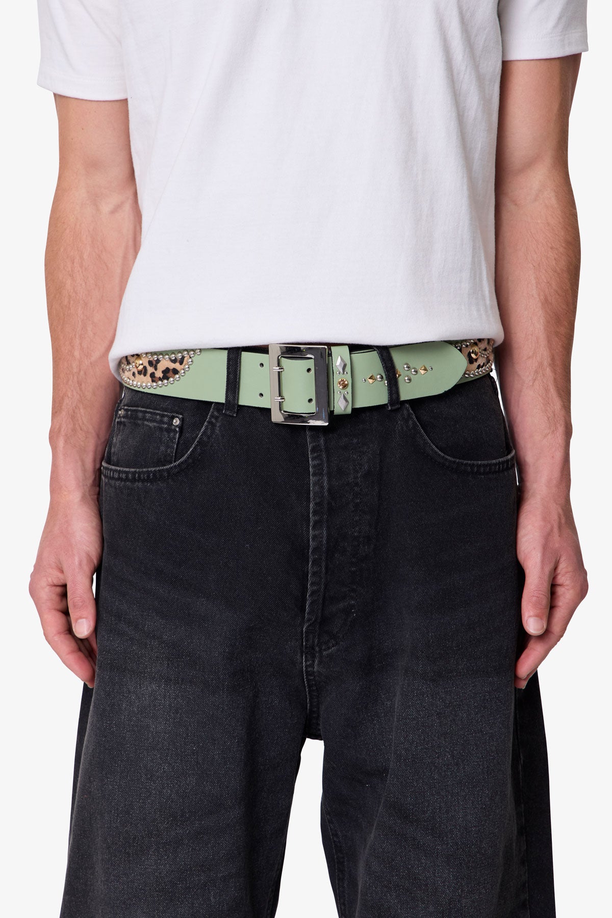 Vintage Python Belt - Sage/Cheetah