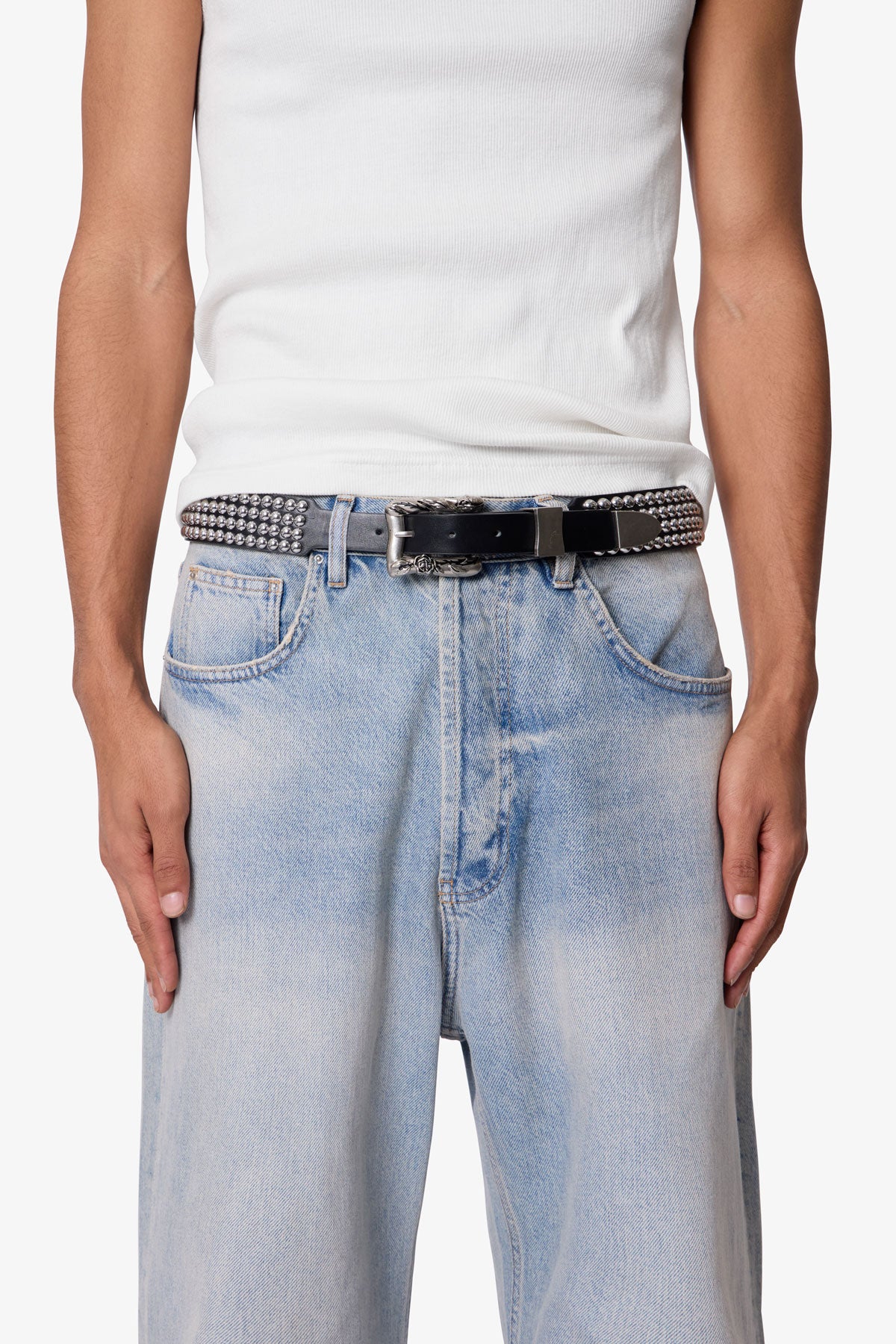 Vintage Studded Belt - Black