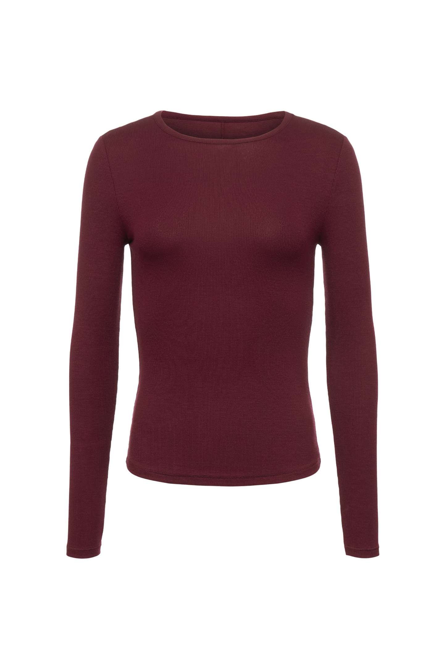 Slinky Rib Long Sleeve Shirt | Ruby