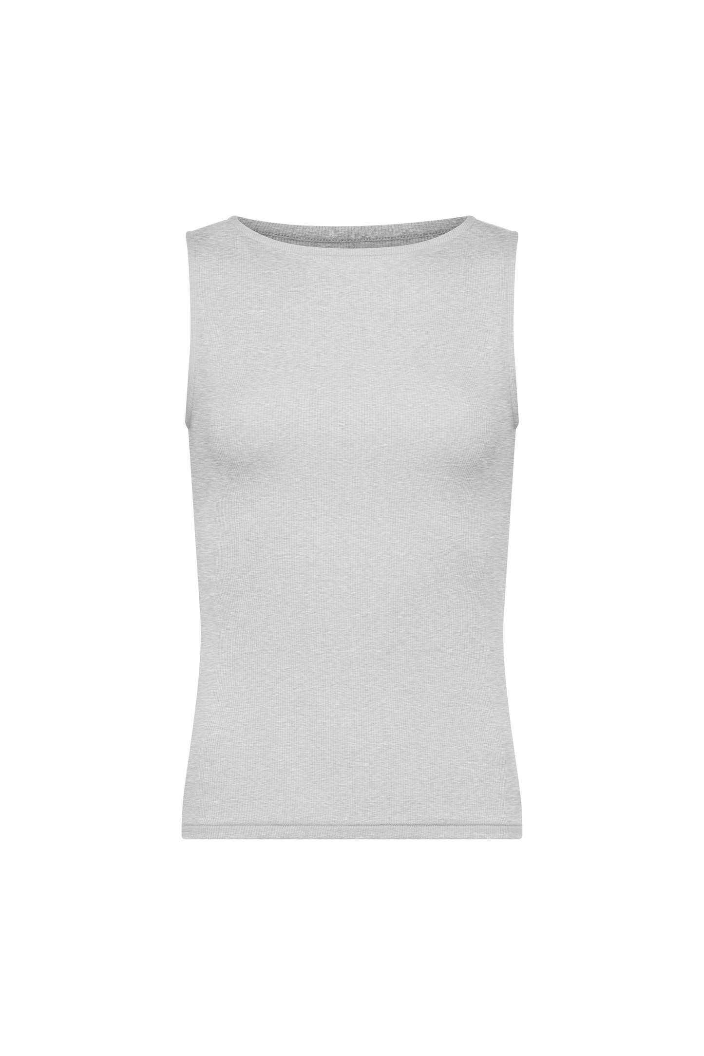 Slinky Rib Boatneck Tank | Heather Grey