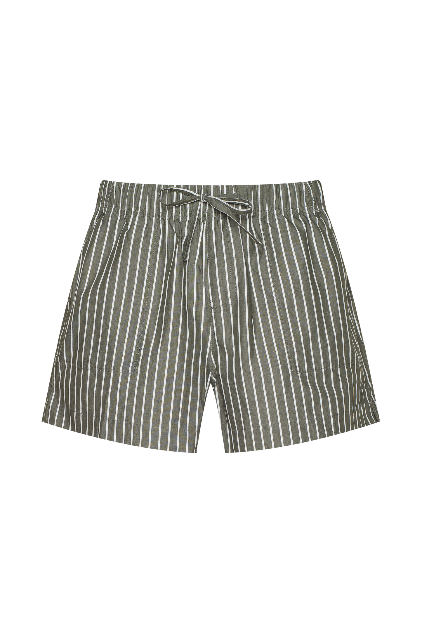 Poplin Short | Darkest Olive Stripe