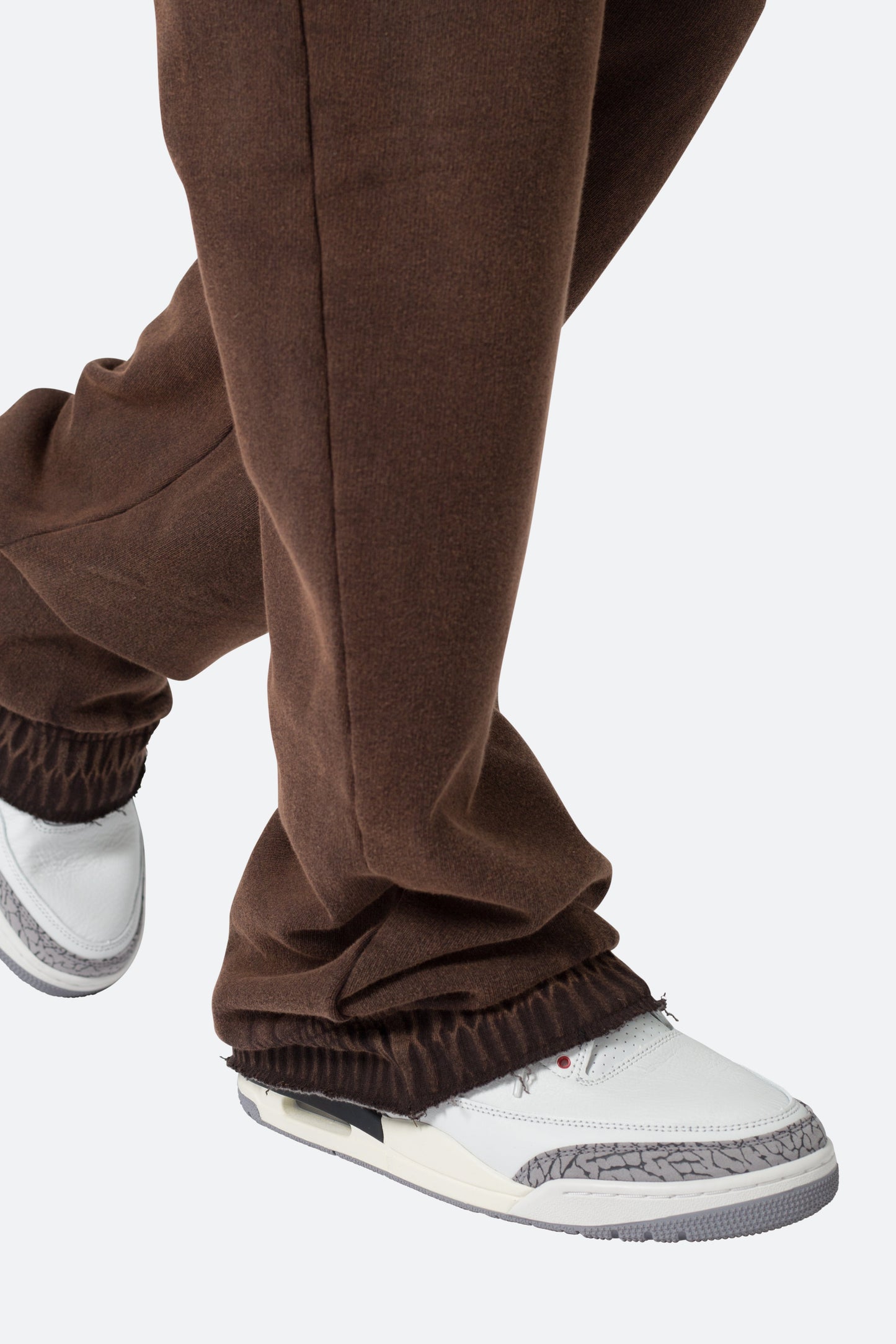 Washed Flare Sweatpants - Brown
