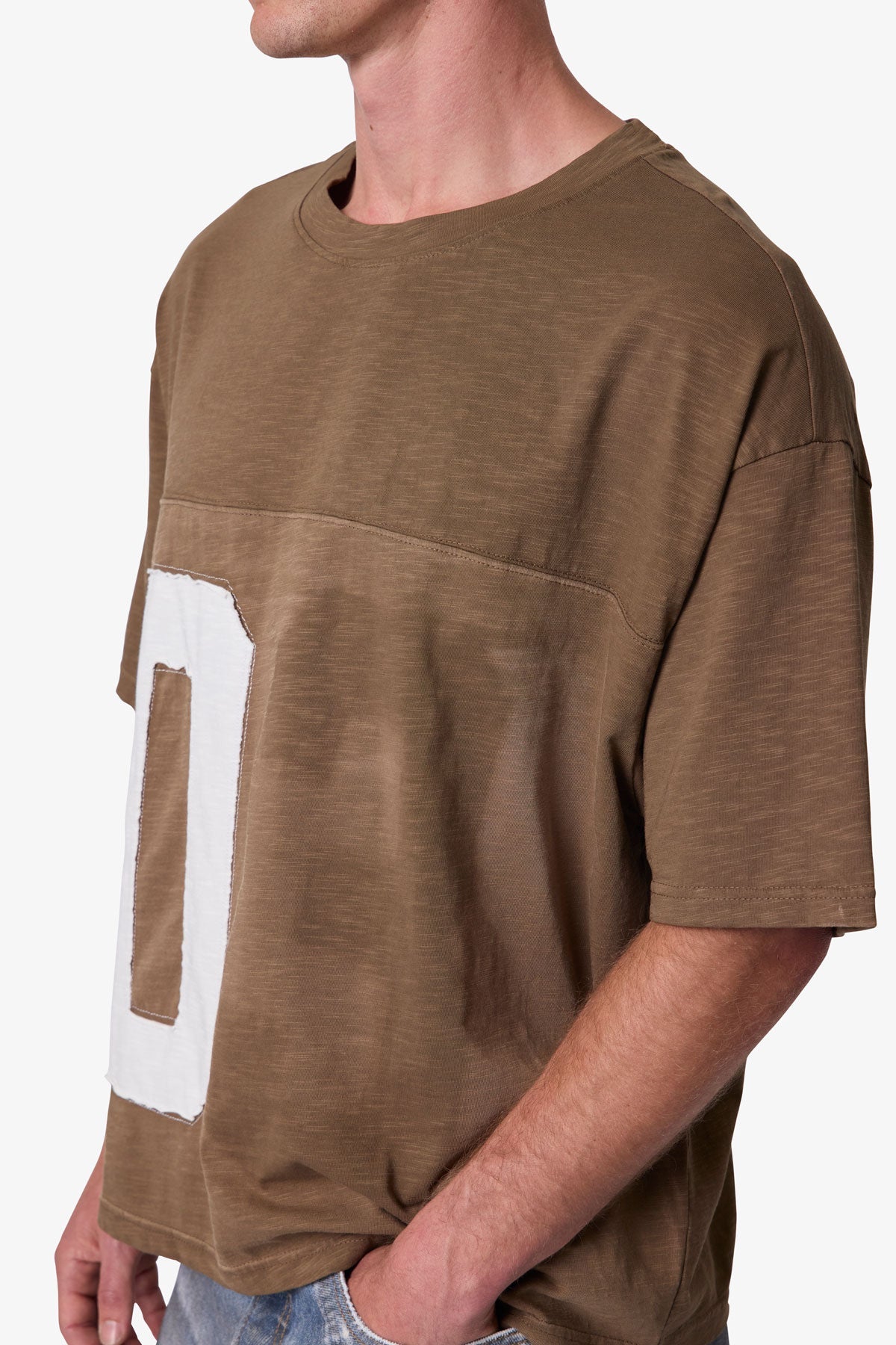 Washed Repatched Tee - Brown