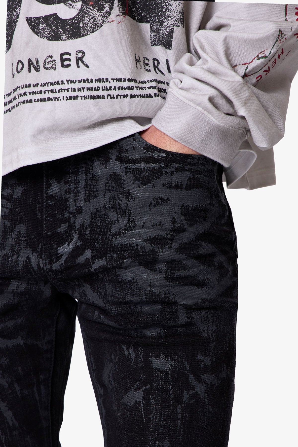 Waxed Skinny Denim - Black