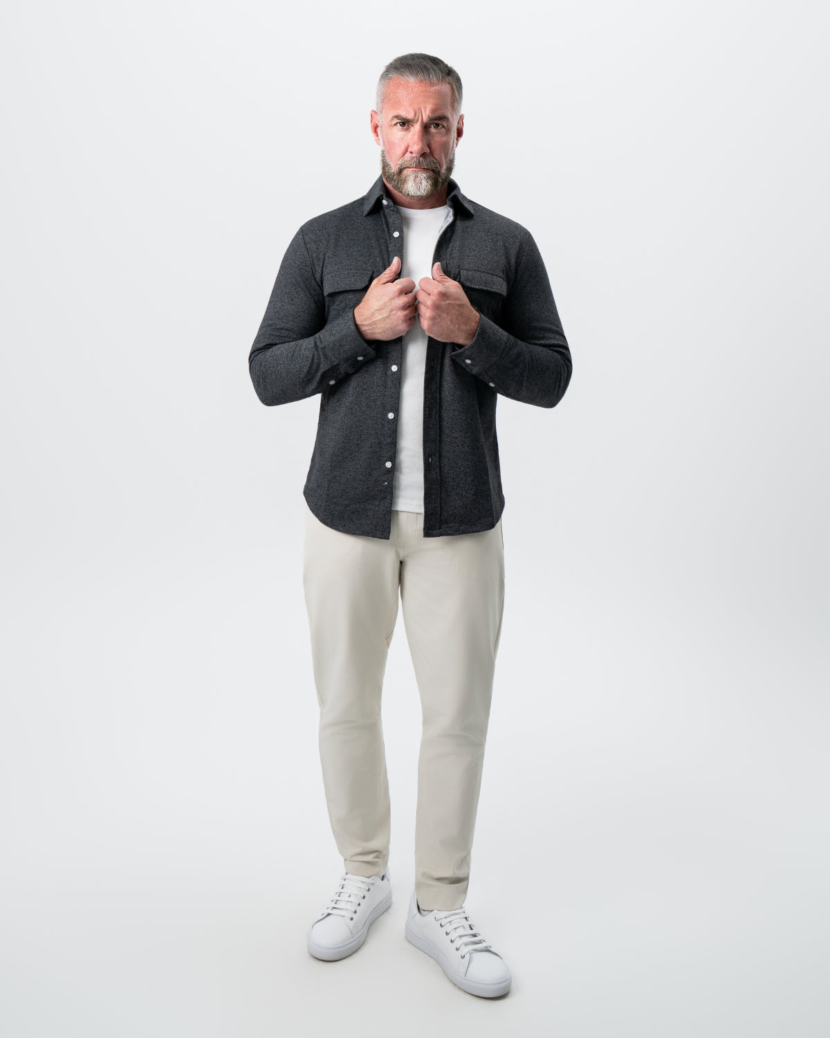 Patch Pocket Button Down - Charcoal