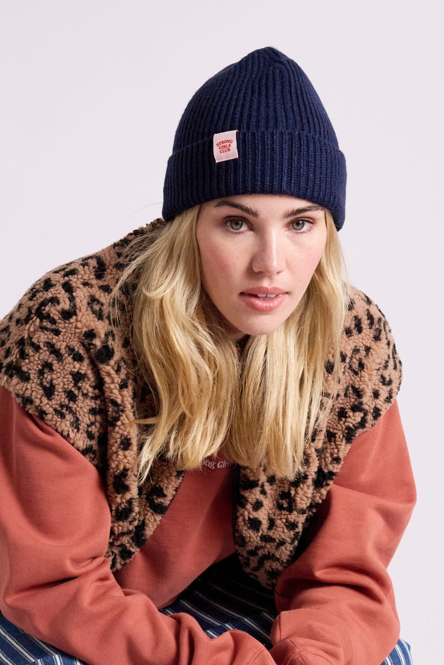 Strong Girls Club Beanie Hat - Oxford Navy