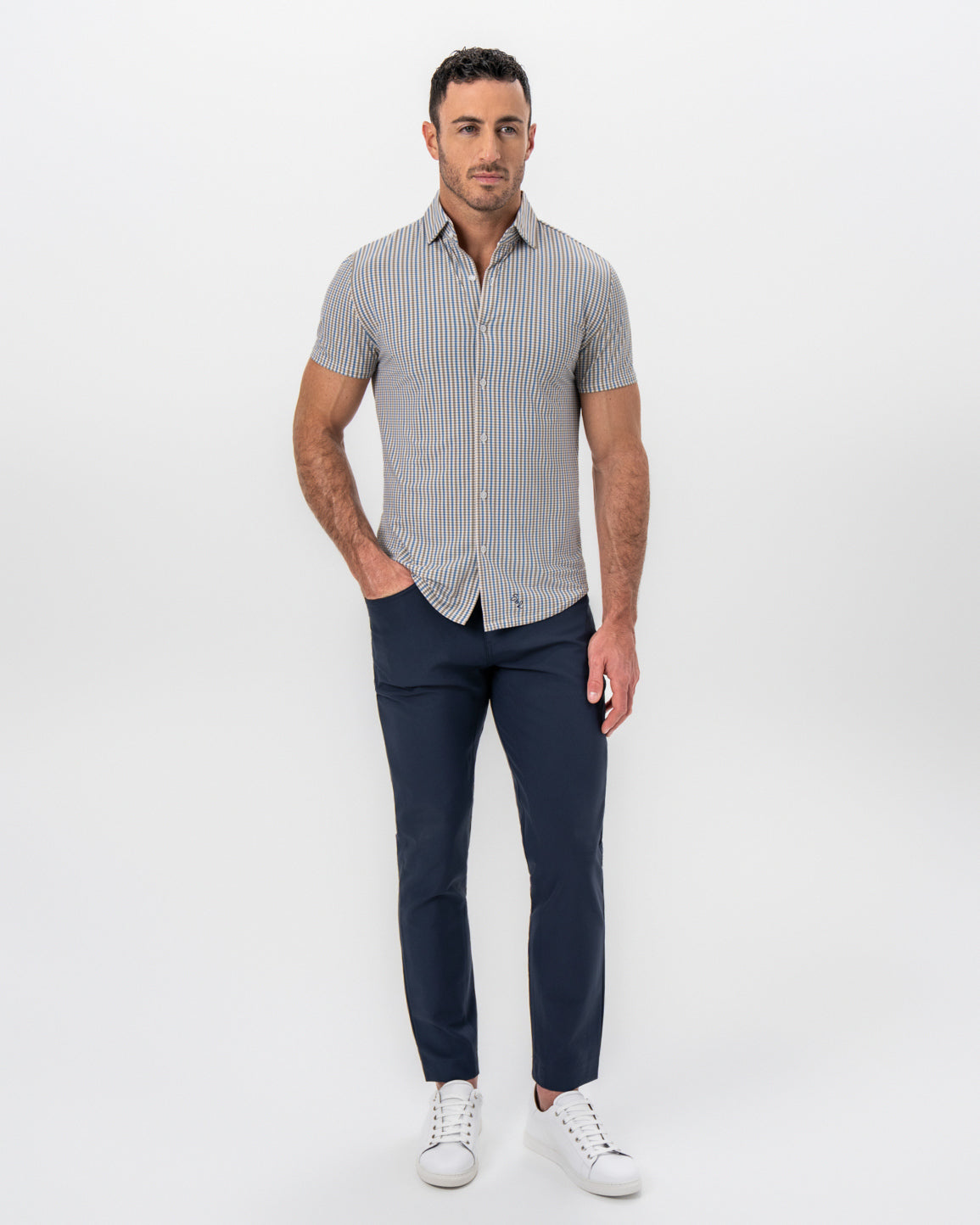 "The Coastal" Blue and Stone Big Check