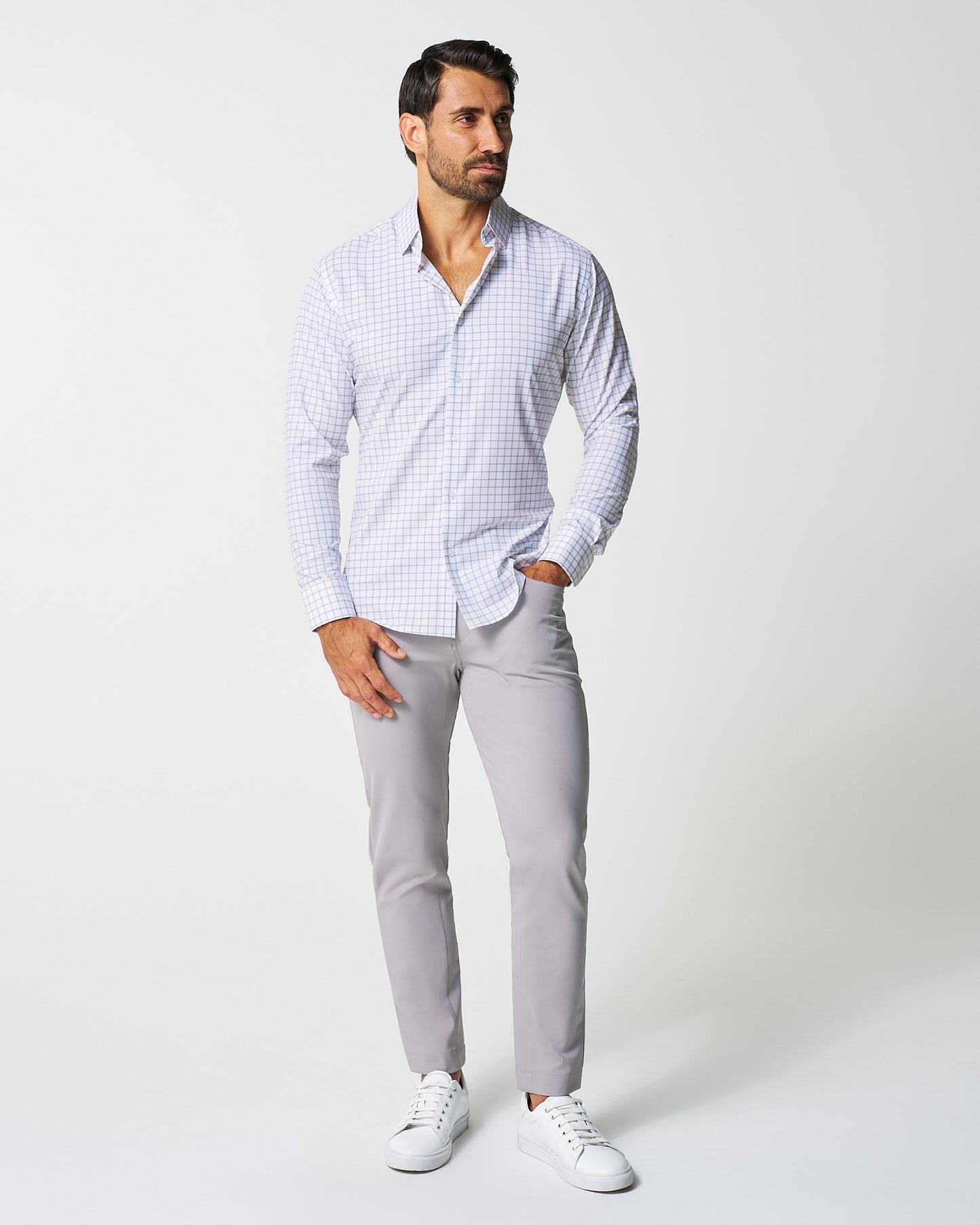"The Scottie" Grey & White Windowpane