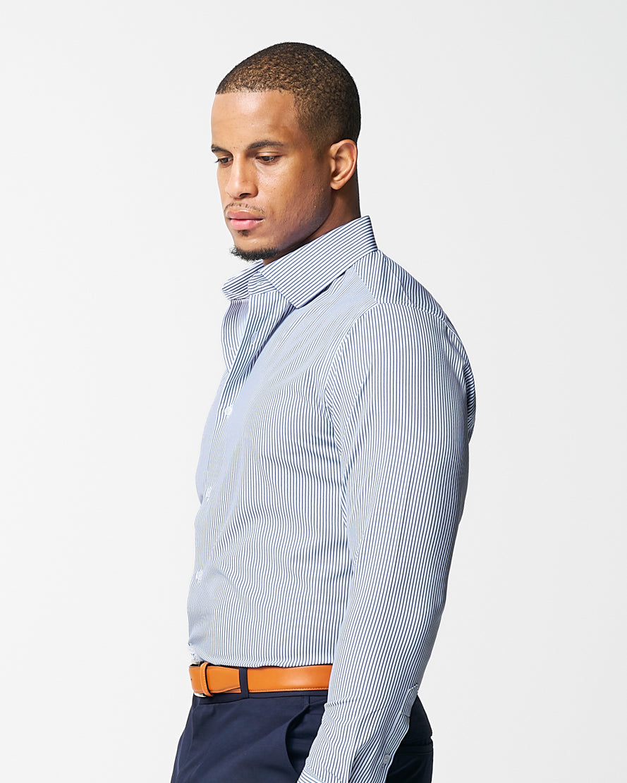 "The Tucker" Mid-Blue Bengal Stripe