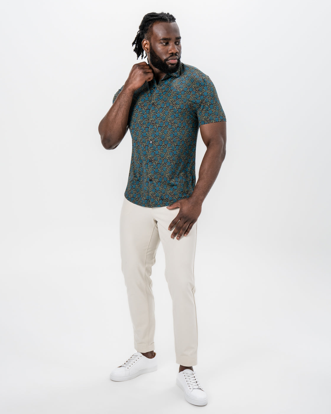 "The Lotus" Deep Brown Floral Print