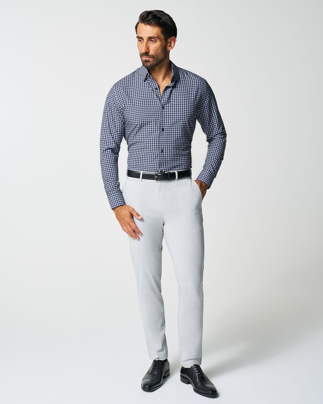 "The Callahan" Blue and White Mini Plaid