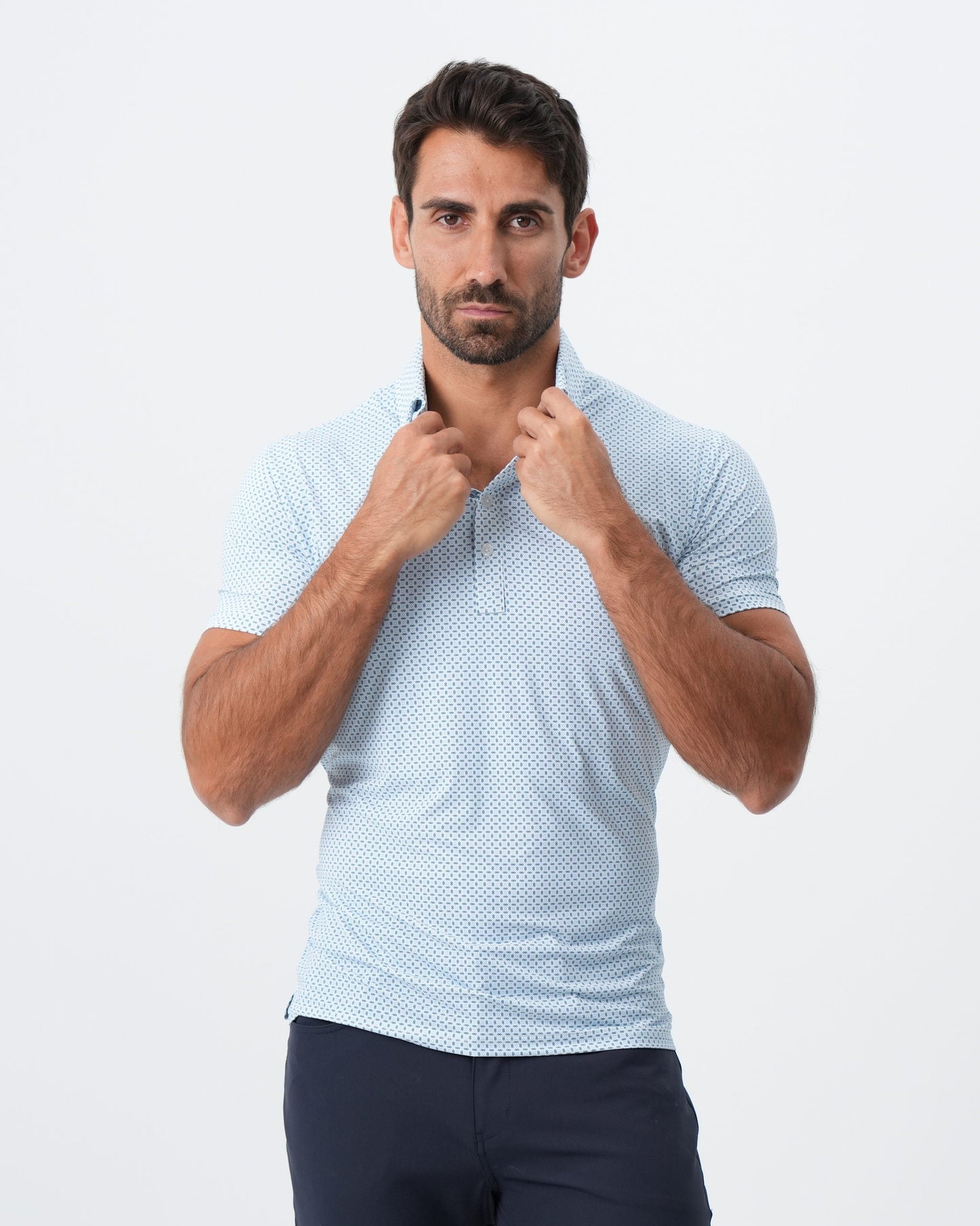 "The Bolt" Light Blue & Navy Cross Diamond