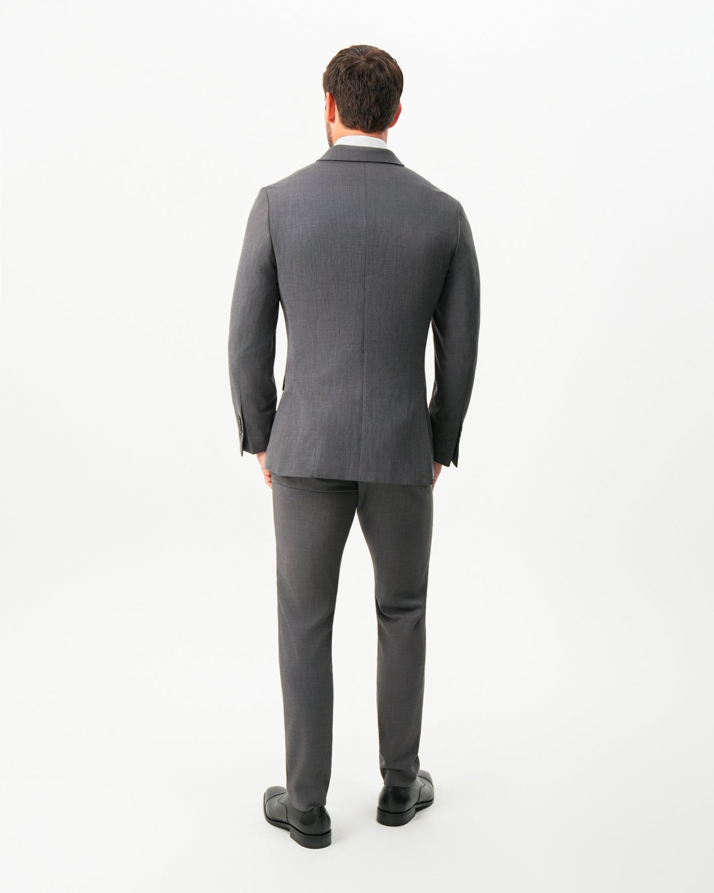 Athletic Fit Stretch Suit - Dark Grey Crosshatch