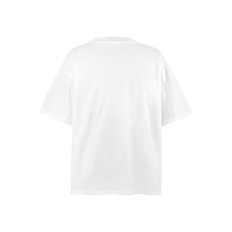 American vintage street T-shirt retro character print men loose crew neck
