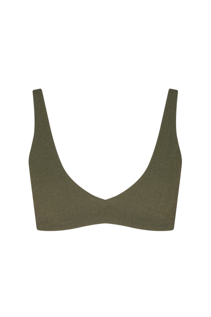 Plunge Bikini Top | Crispy Darkest Olive