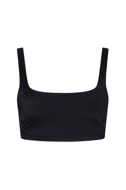 Square Neck Bikini Top | Smooth Black