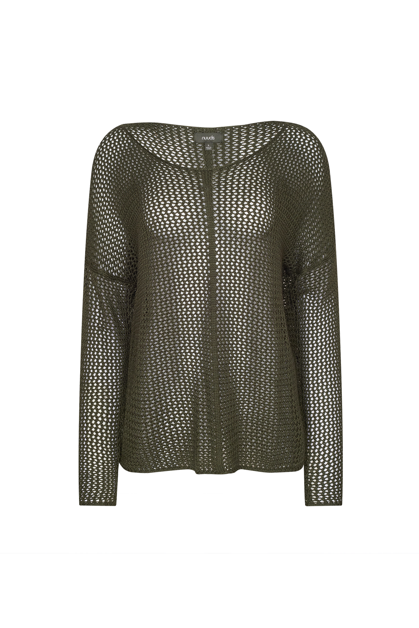 Open Knit Sweater | Darkest Olive
