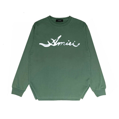 Amiri Long Sleeved Shirt Printed Trendy Pure Cotton