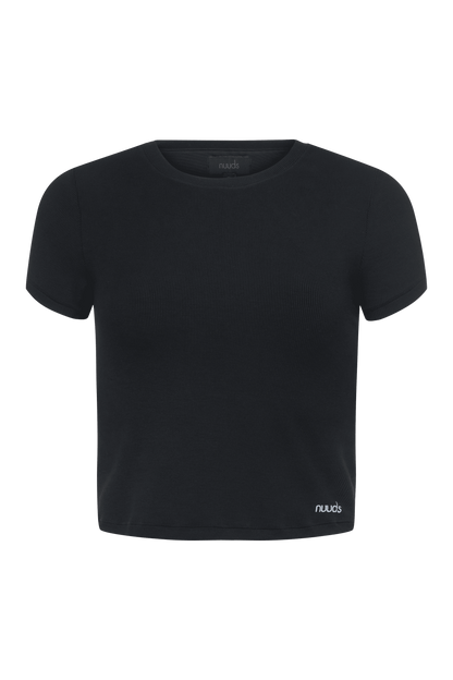 Sporty Rib Bra Tee | Black