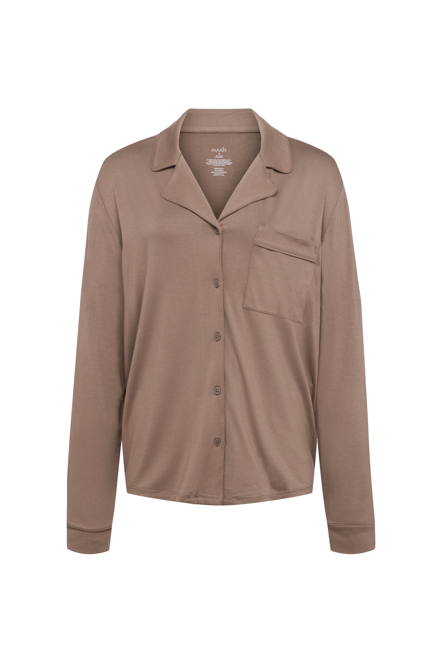 Long Sleeve Button-Up Pajama Shirt | Cocoa