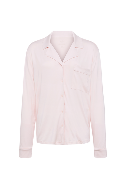 Long Sleeve Button-Up Pajama Shirt | Makeup