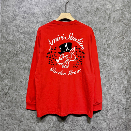 Amiri Long Sleeved Shirt Printed Trendy Pure Cotton